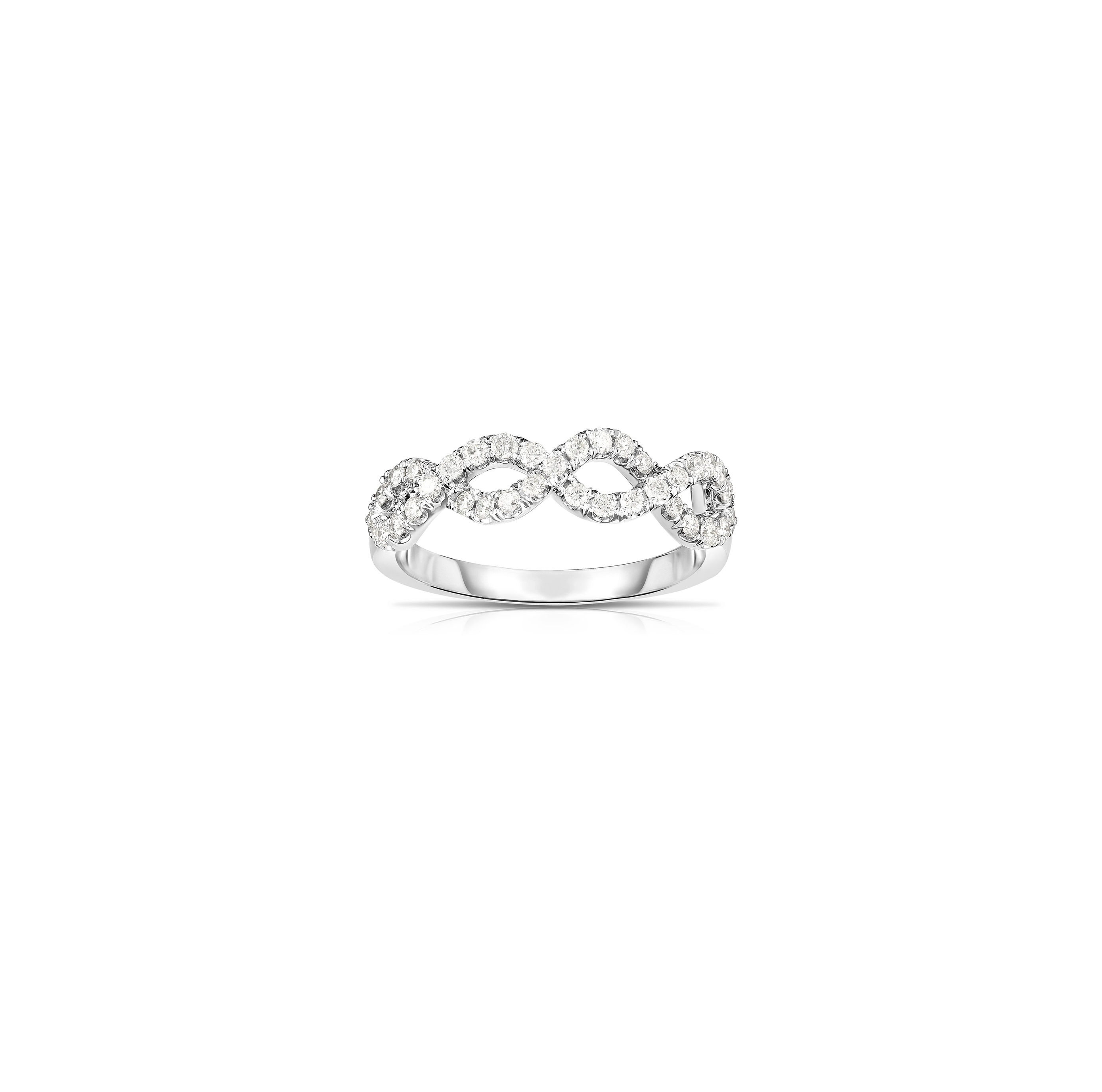 White Gold Pear Halo Engagement Ring, Infinity Twist Ring, 2 Carat Moi